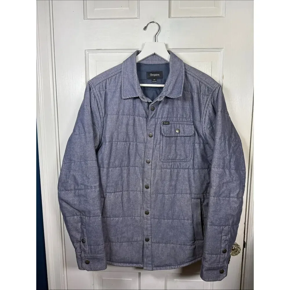 Brixton Men's Cass Tailored-Fit Quilted Jacket Shacket M-389 Sz M